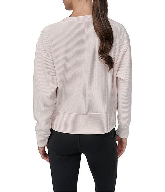 DKNY Sport by Donna Karen Tech Ottoman Crew Neck Long Sleeve Side Zipper Pullover Product Image