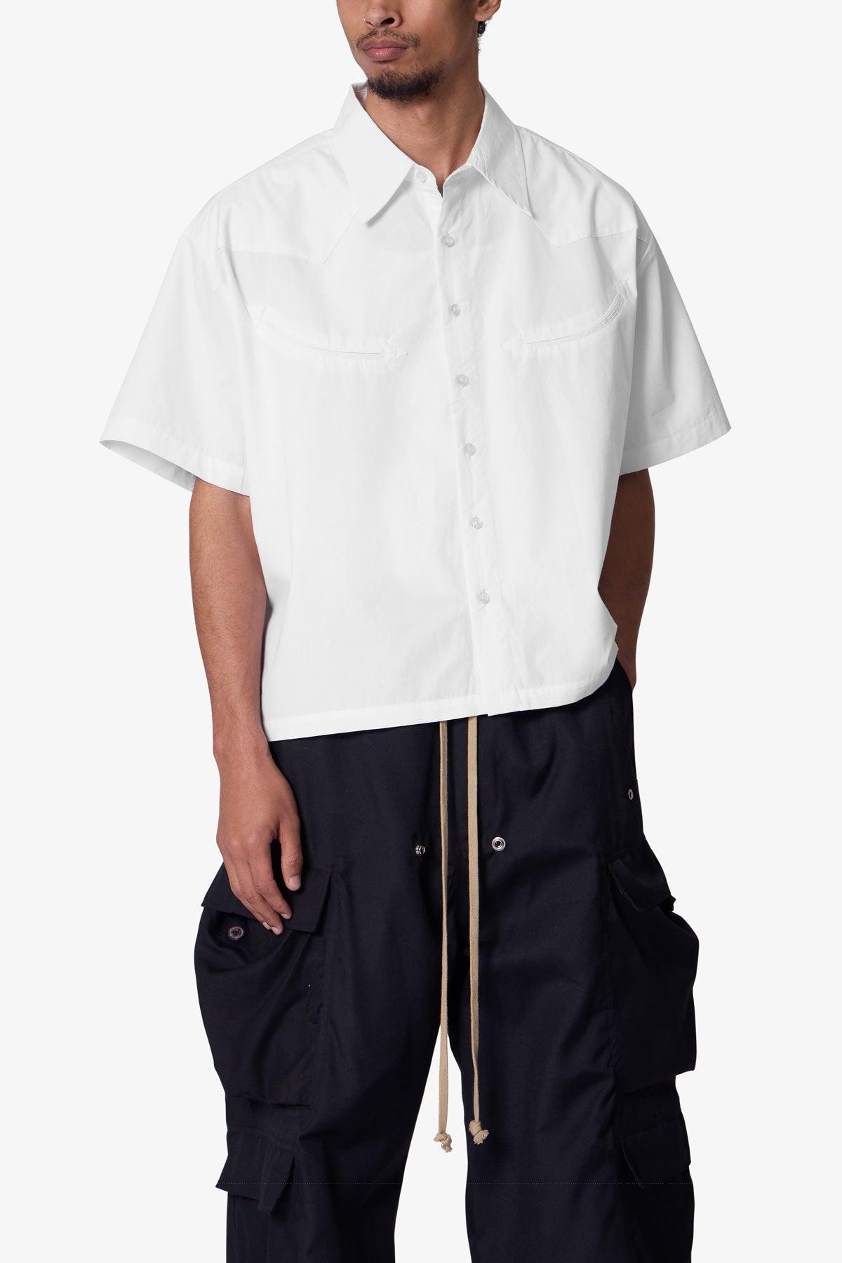 Western Button Up Shirt - White Product Image