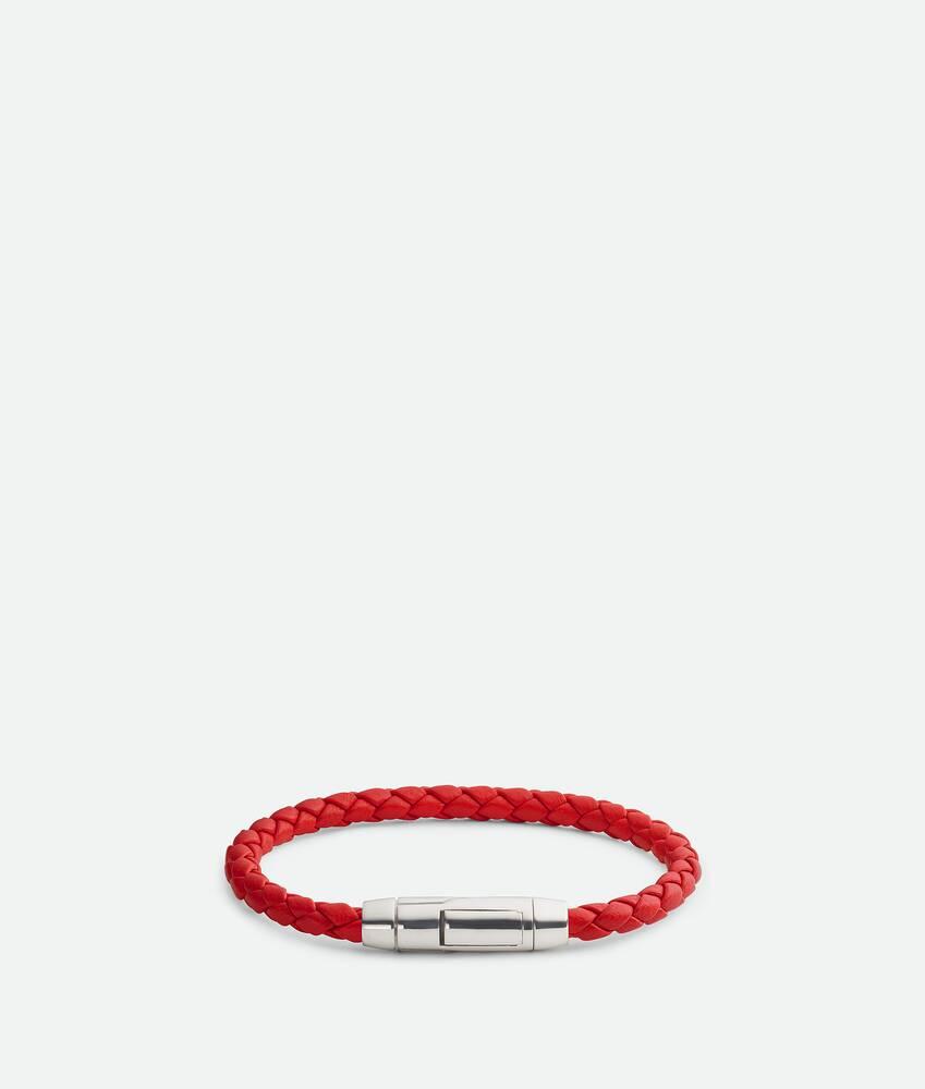 Men's Braid Leather Bracelet in Redstone Product Image