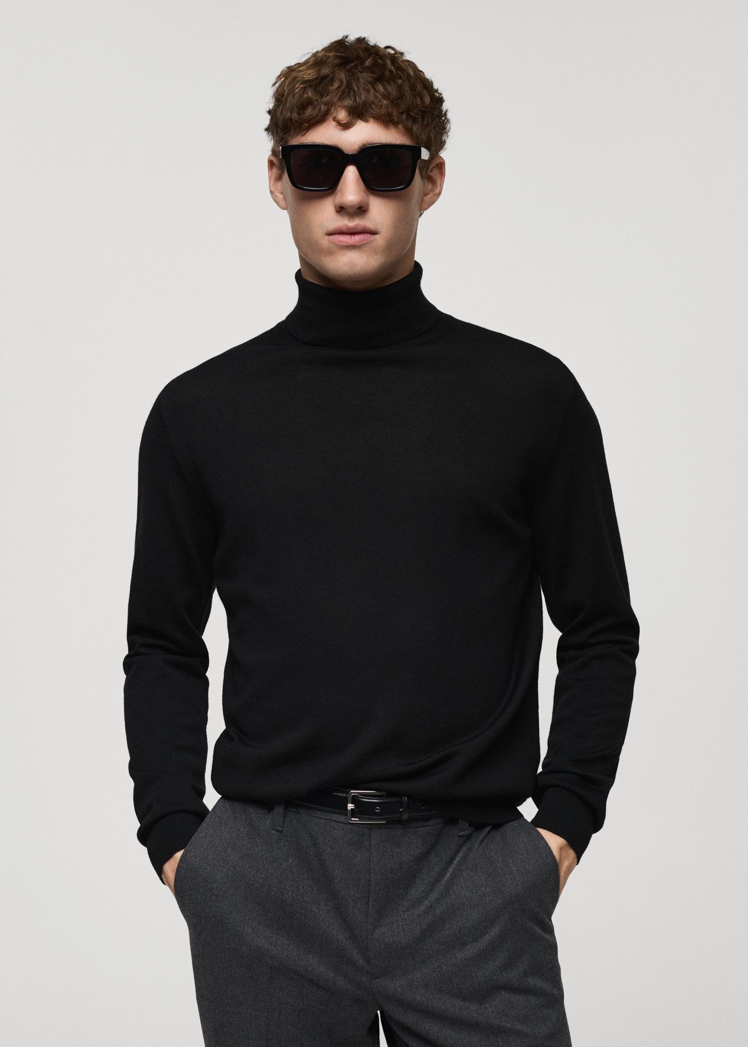 100% merino wool turtleneck sweater - Men | MANGO USA Product Image