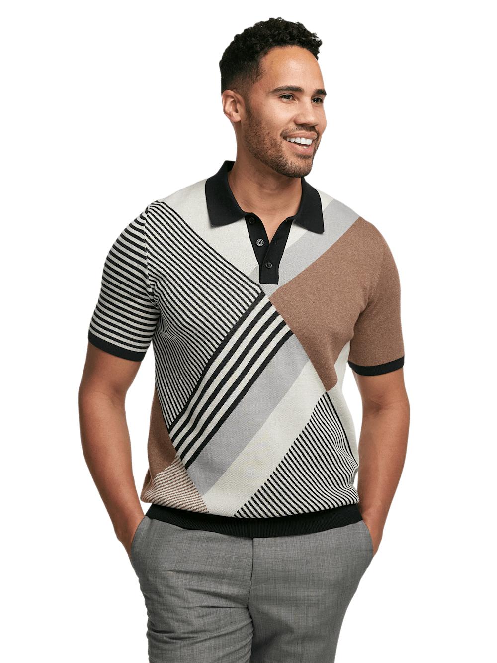 Cotton Three Button Polo - Multi Product Image