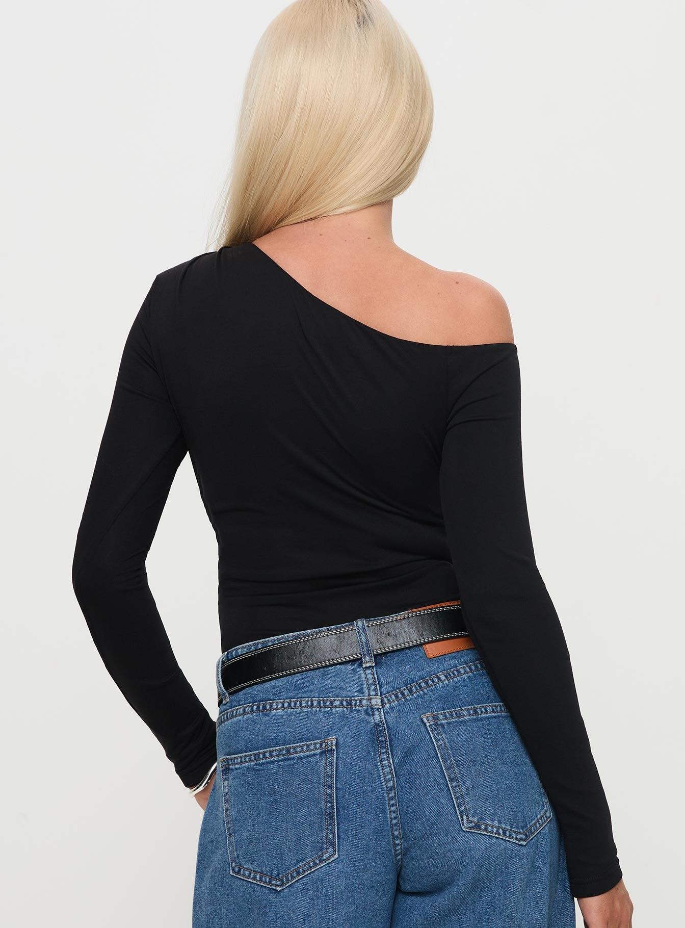 Miyako Long Sleeve Bodysuit Black Product Image
