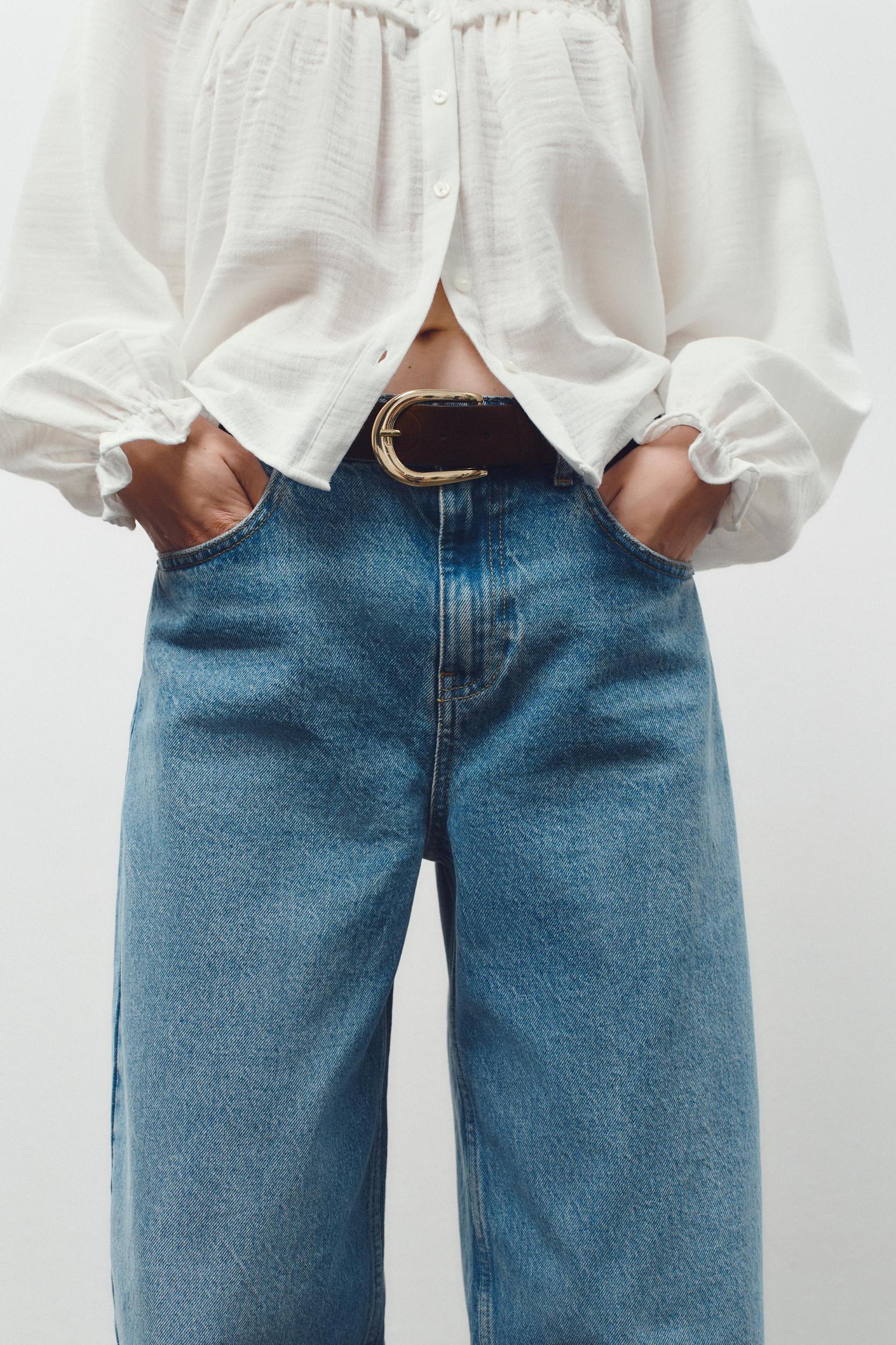 Z1975 HIGH-WAISTED WIDE LEG TAPERED BELTED JEANS Product Image