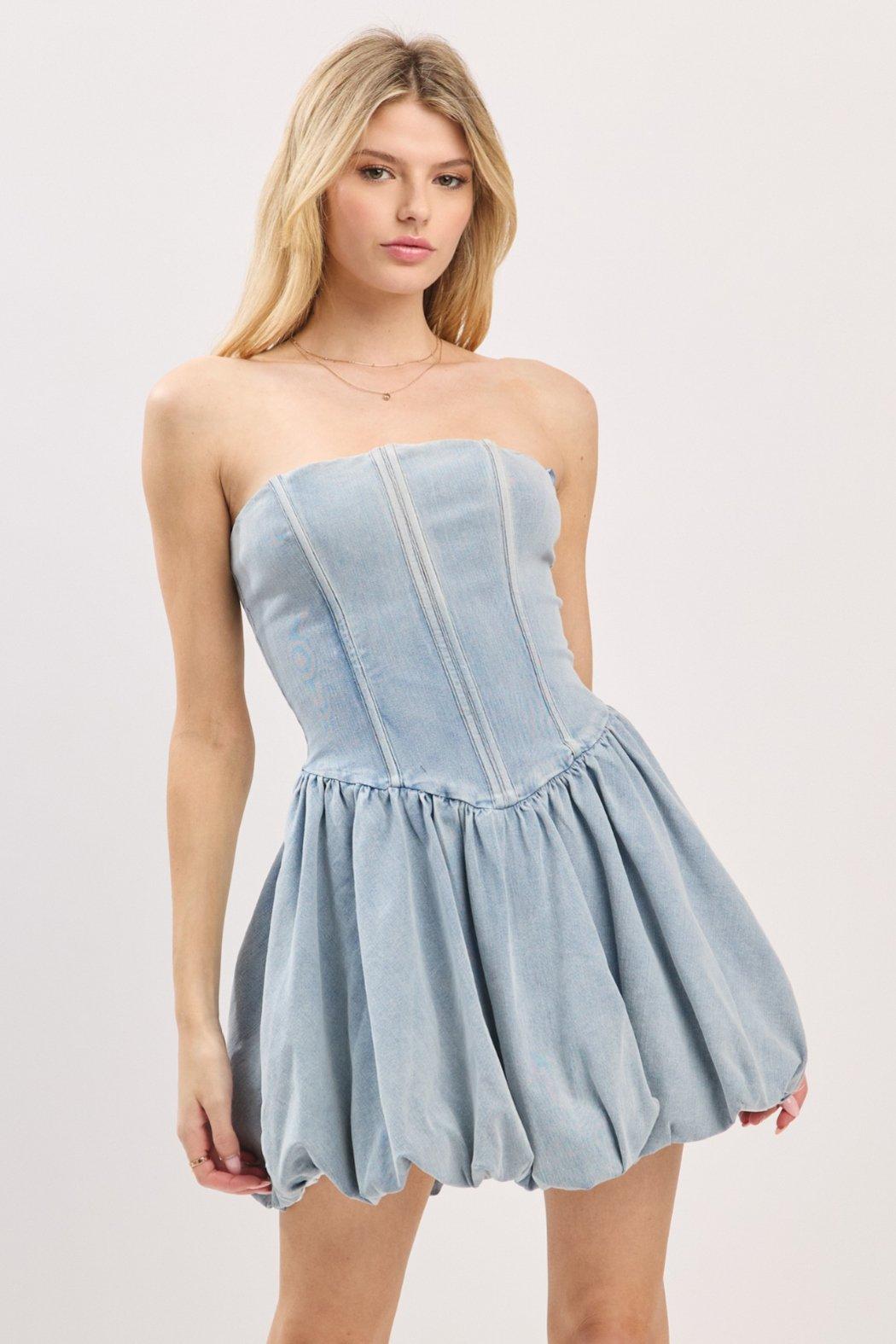 Bubble Denim Dress Product Image