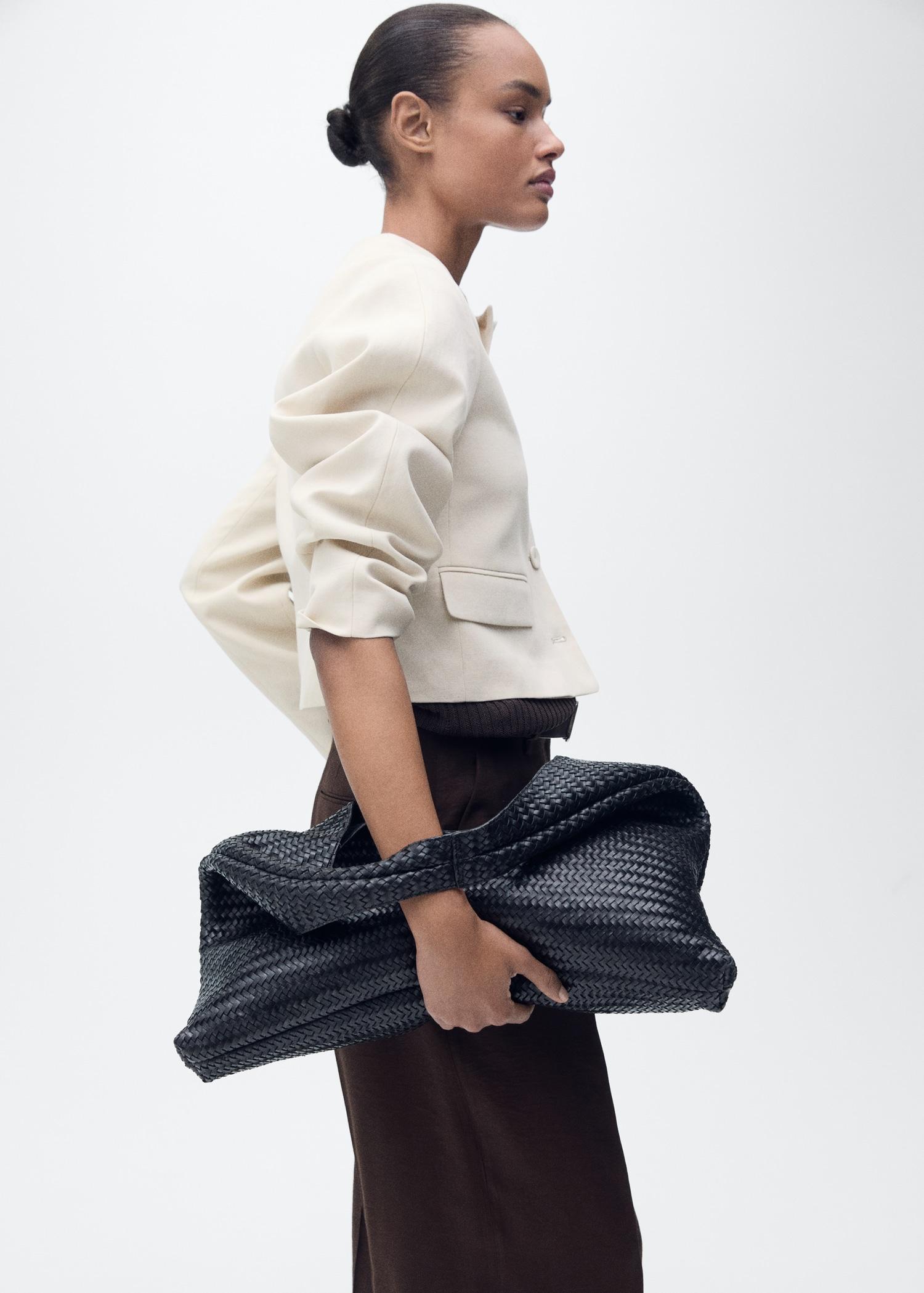 Linen-blend jacket with buttons - Women | MANGO USA Product Image