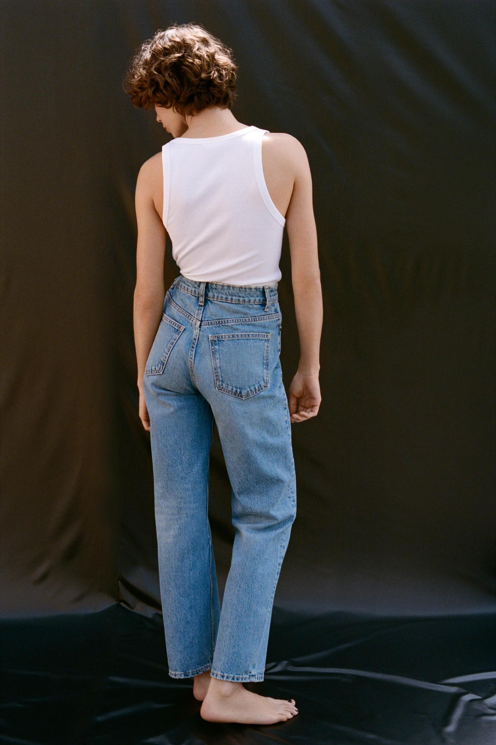 HIGH-WAISTED TRF MOM FIT JEANS Product Image