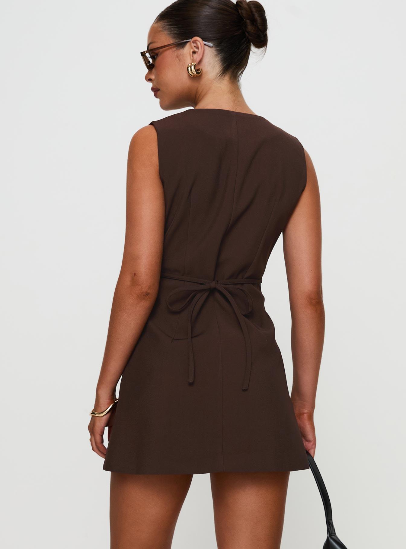 Laire Mini Dress Chocolate Product Image