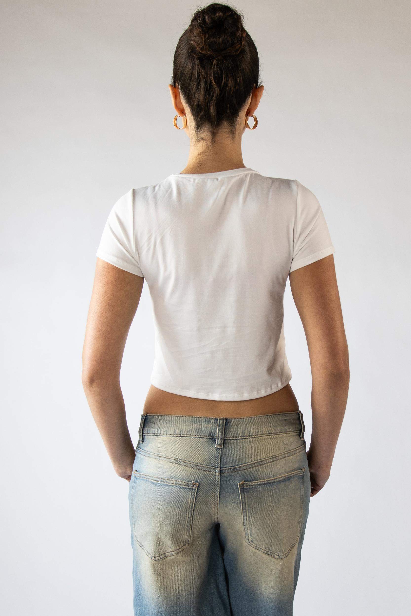 Embroidered Rainbow Hearts T-Shirt Product Image