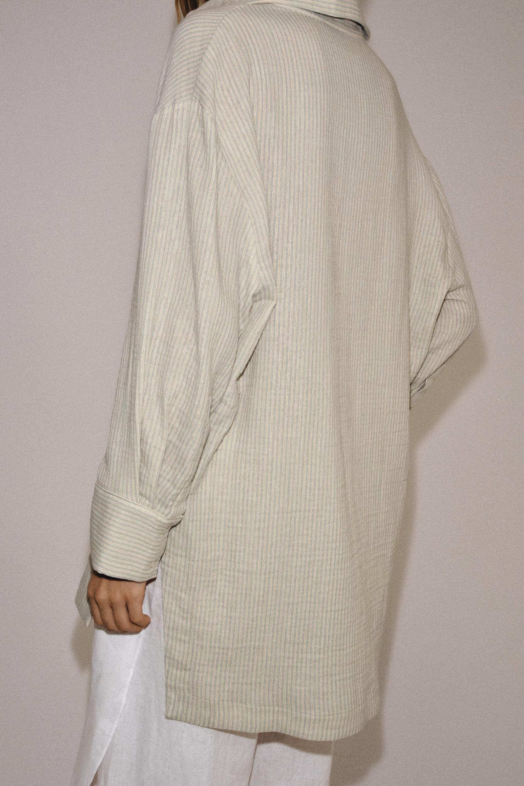 ZW COLLECTION ASYMMETRIC STRIPED SHIRT Product Image