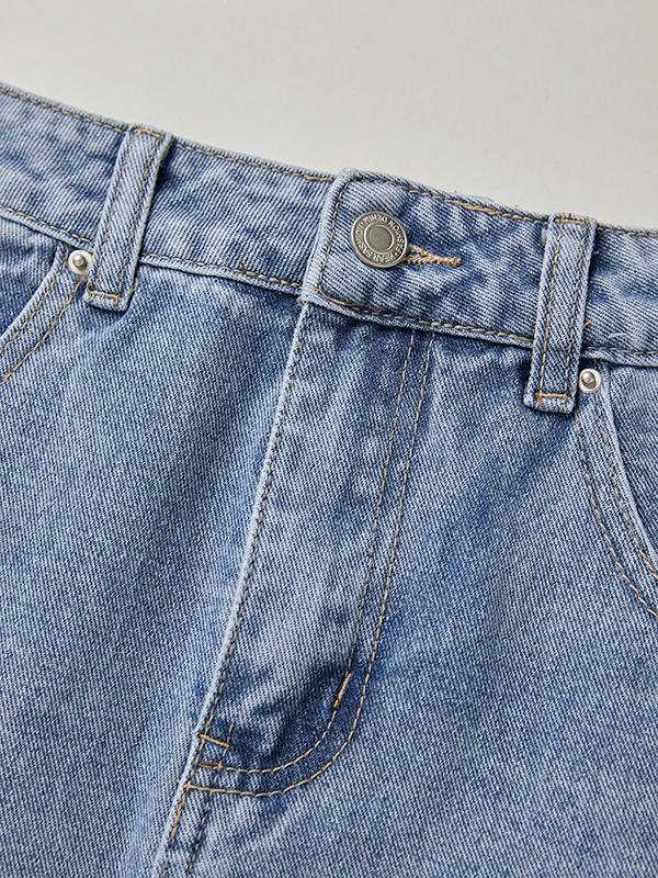 Vintage Blue Micro Denim Skirts Product Image