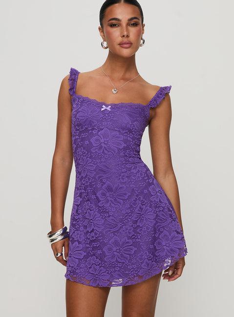 Beacall Mini Dress Purple Product Image