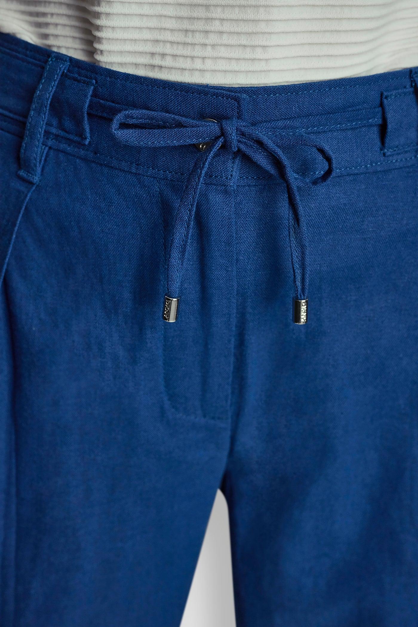 MID-RISE TIE WAIST PLEATED PANT Product Image