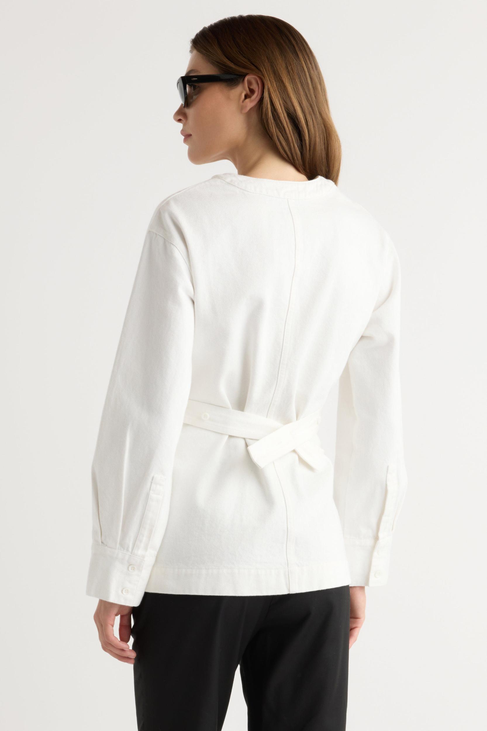 Emmett Structured-Sleeve Denim Jacket Product Image