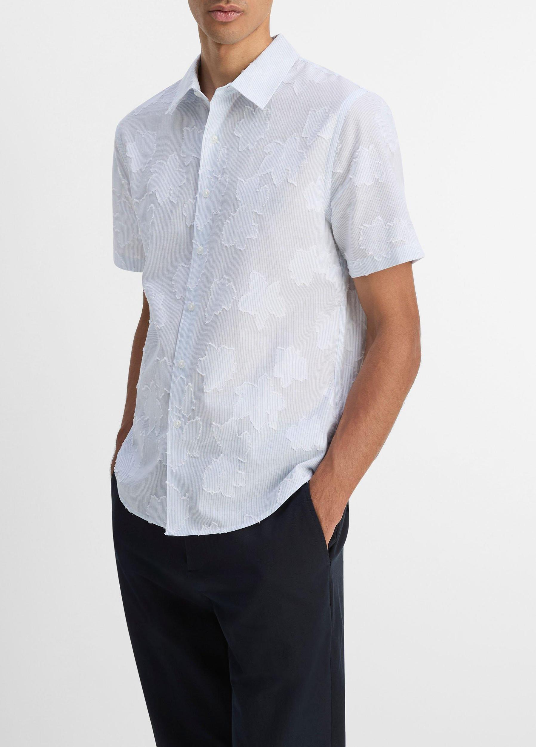 Fil Coupé Cotton Short-Sleeve Button-Front Shirt Product Image