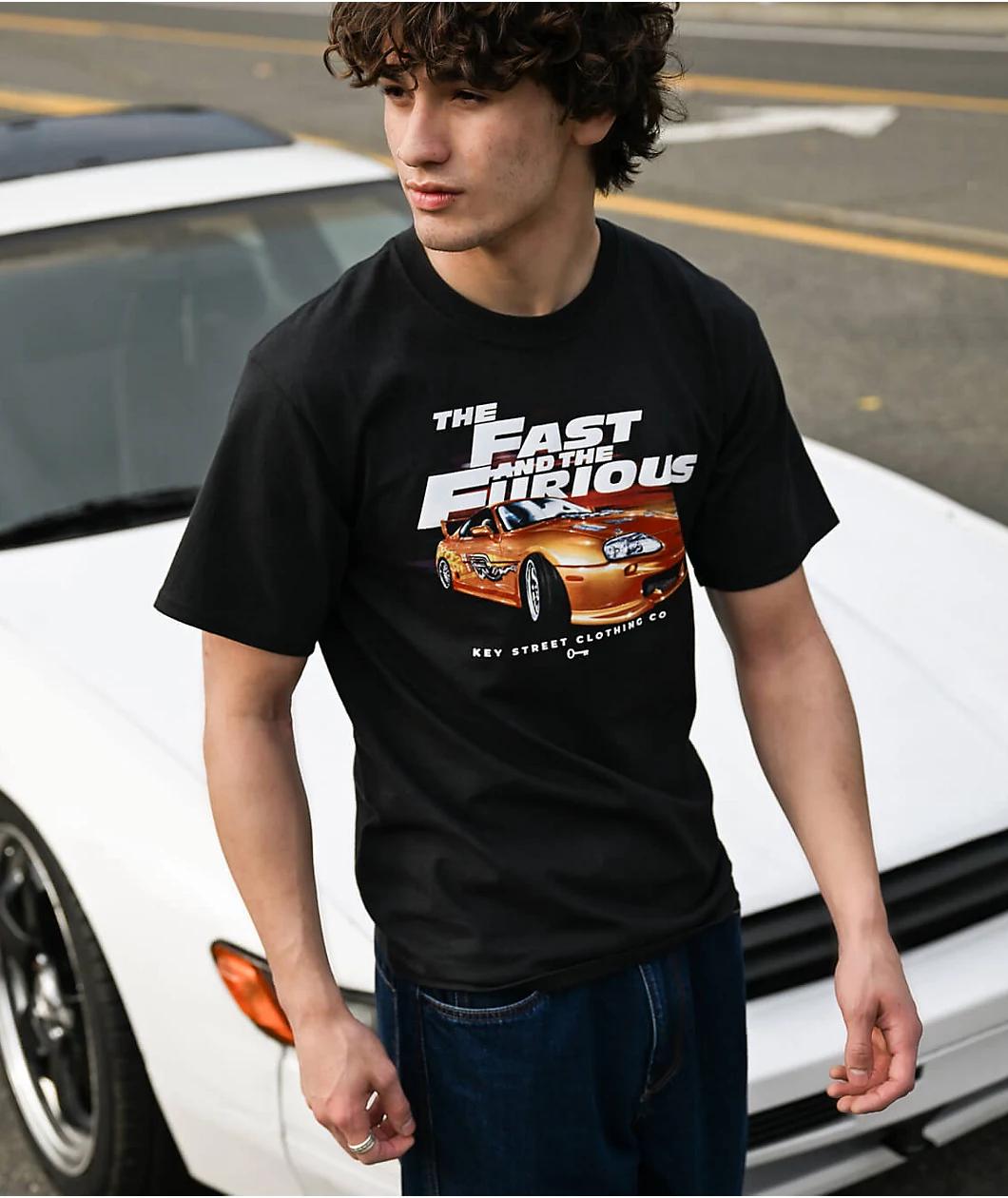 Key Street x Fast & Furious Brian's Car Black T-Shirt  Product Image