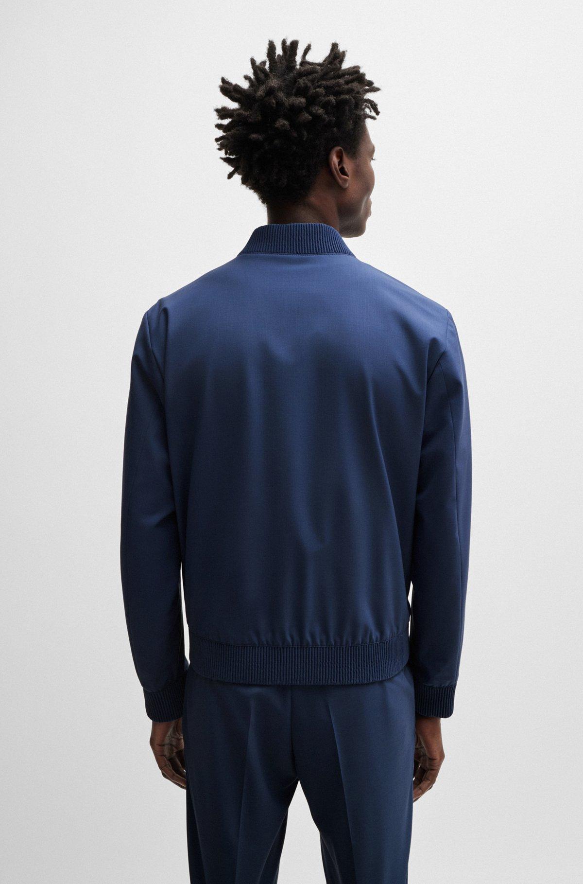 Slim-fit blouson jacket in wool blend Product Image