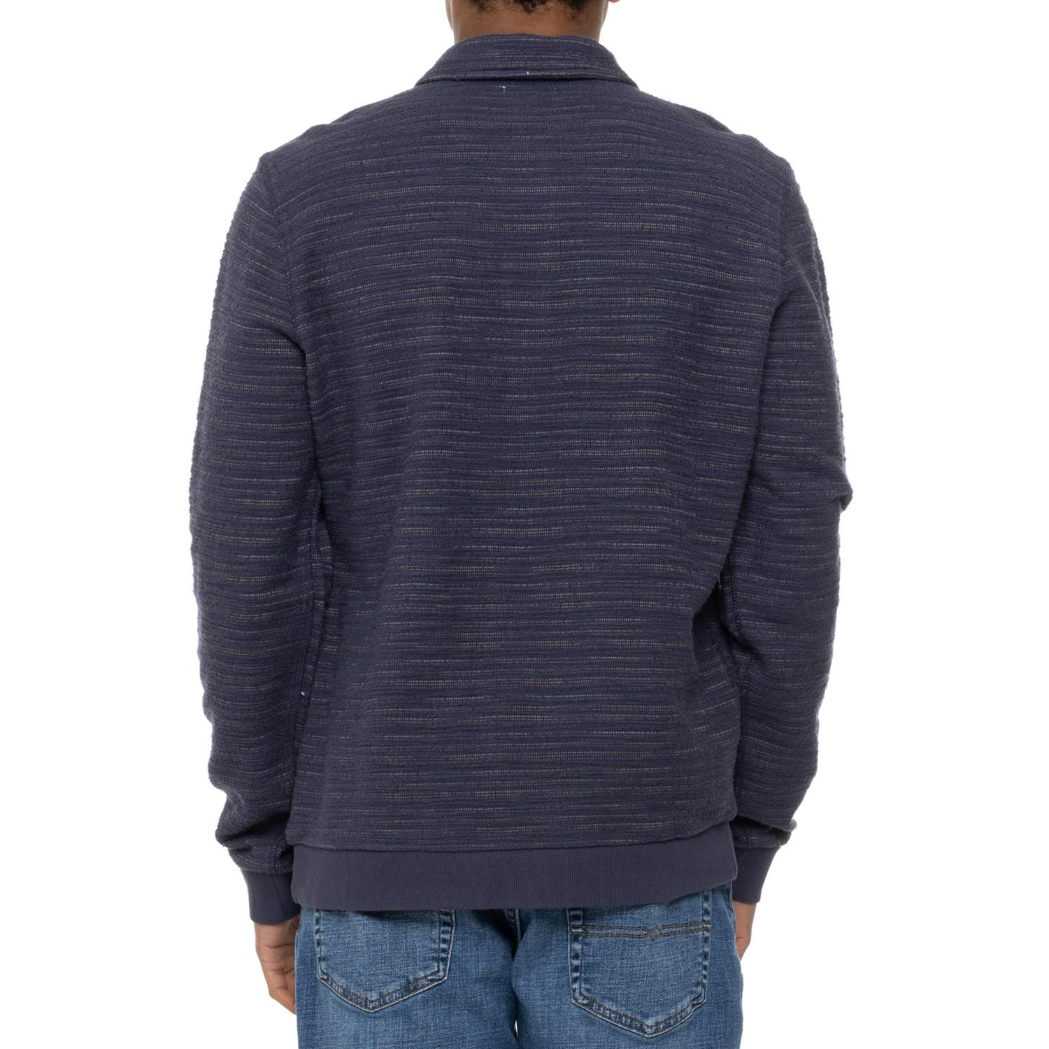 Marine Layer Textured Stripe Shirt - Zip Neck, Long Sleeve Product Image