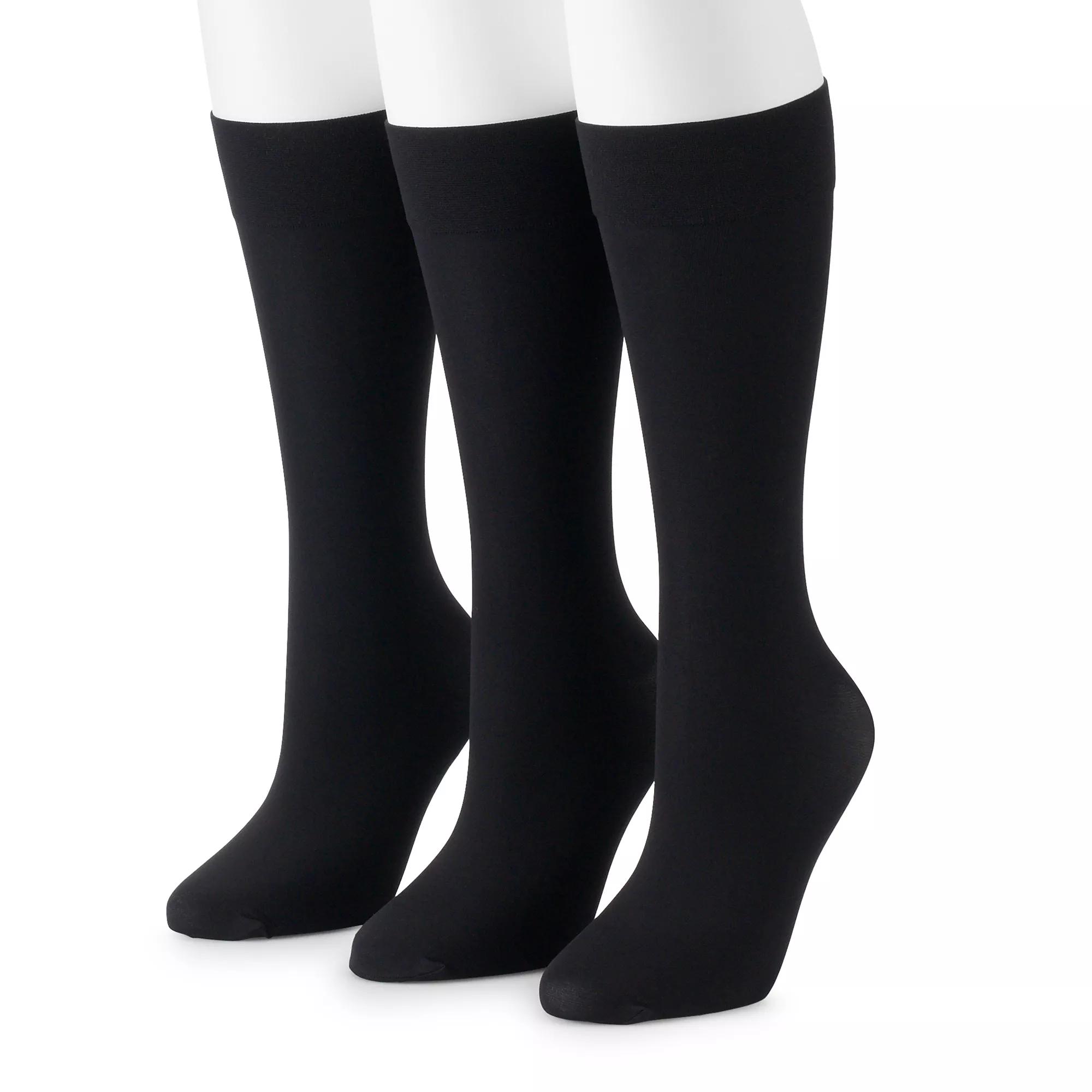 Women's GOLDTOE® 3-Pack Trouser Dress Socks, Size: 9-11, Black Product Image