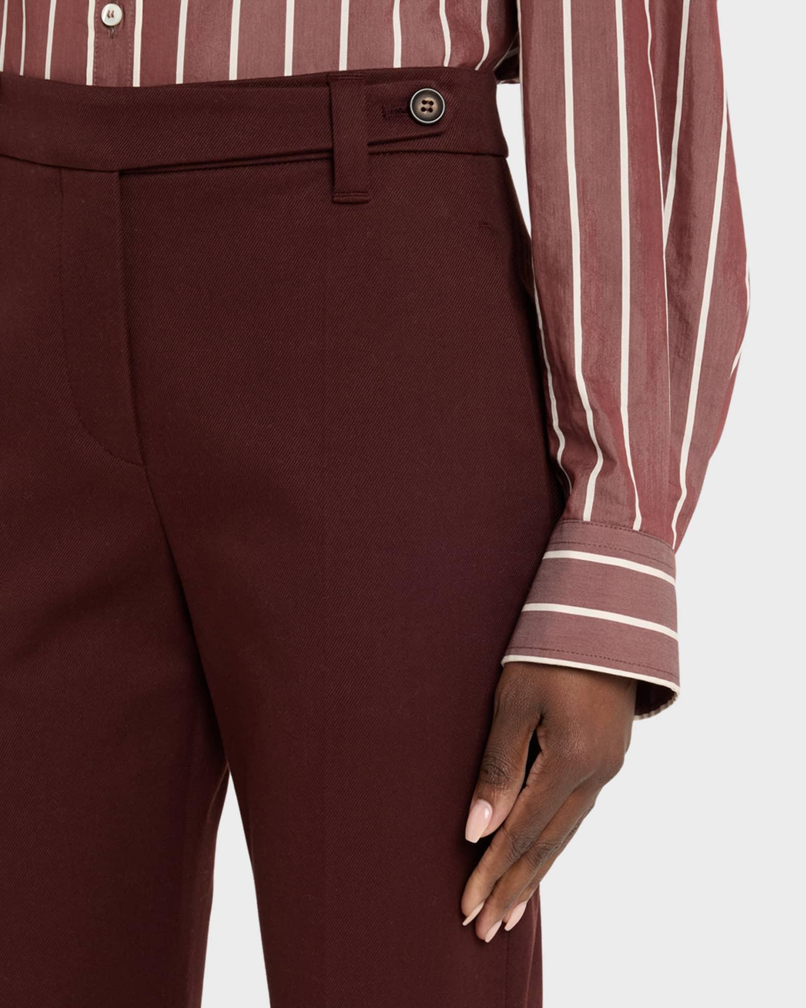 Cotton Twill Slim-Leg Ankle Pants Product Image