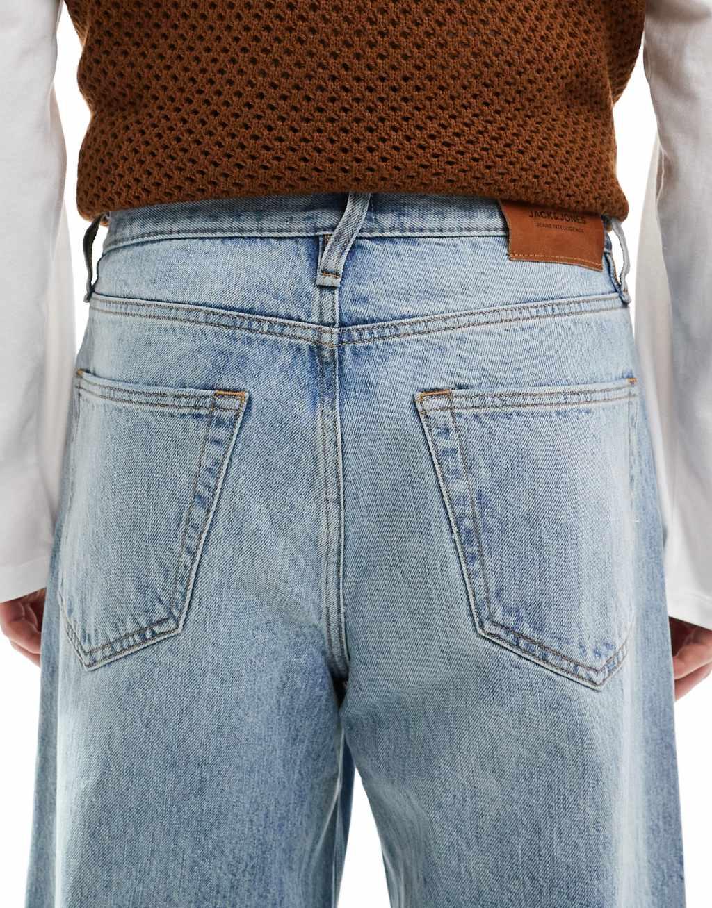 Jack & Jones Dave wide fit jeans in light blue Product Image