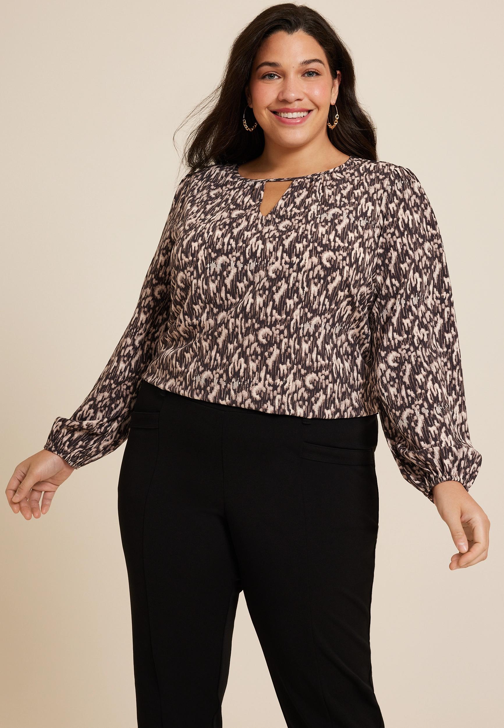 Maurices 4X Plus Size Womens Leighton Long Sleeve Blouse Product Image