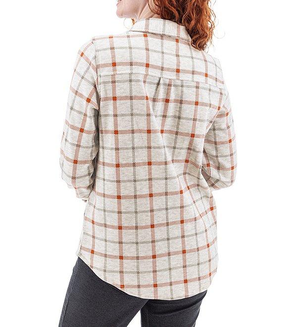 Aventura Luscious Plaid Fleece Collared Boyfriend Shirt Product Image
