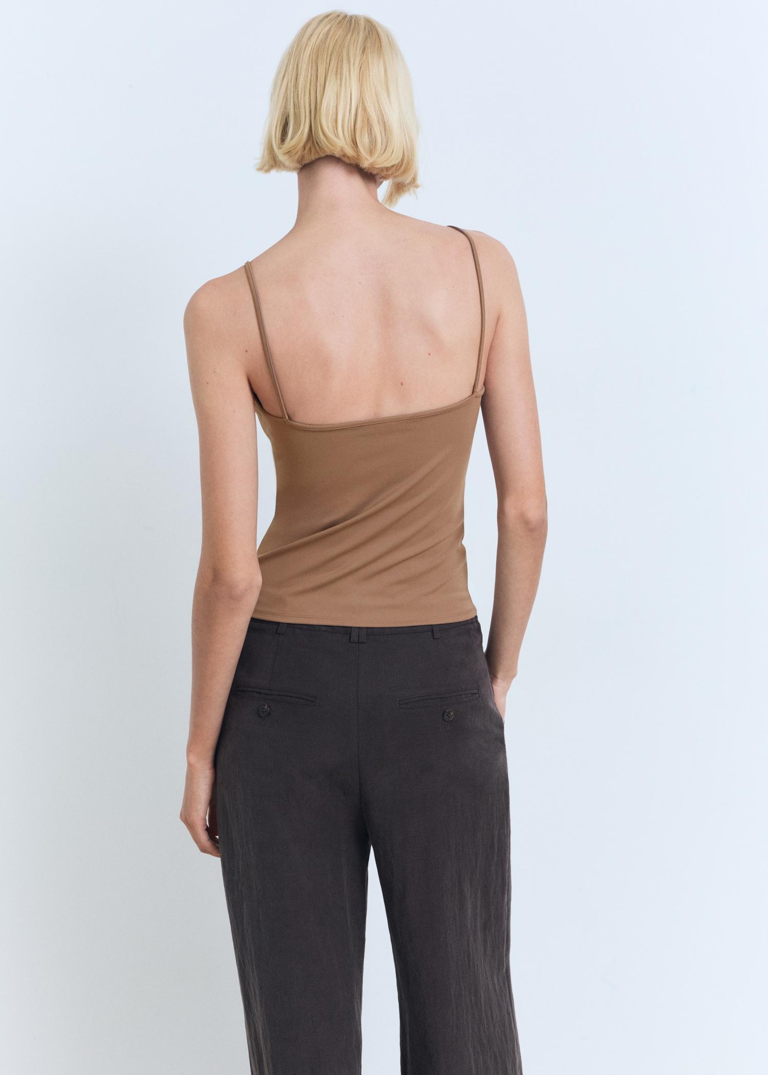 Spaghetti strap top - Women | MANGO USA Product Image