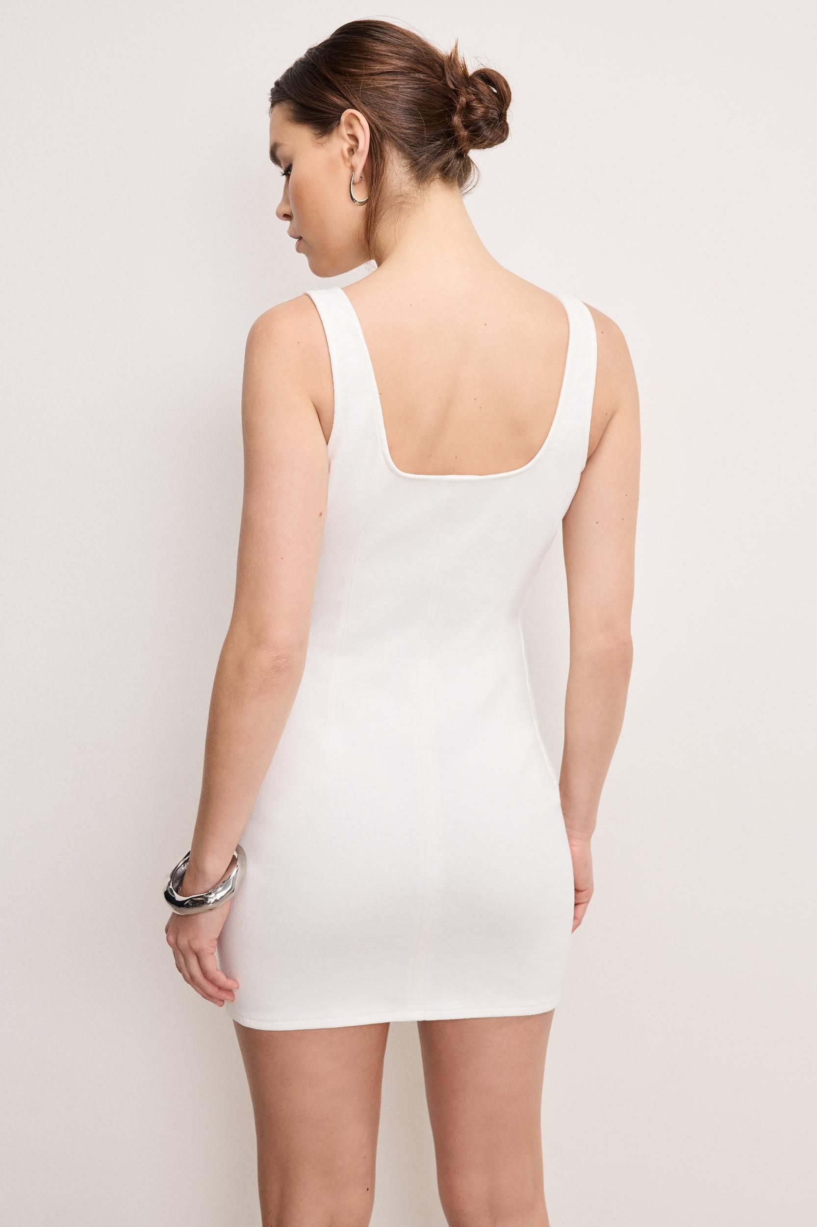 DENIM MINI DRESS | CLOUD WHITE Product Image