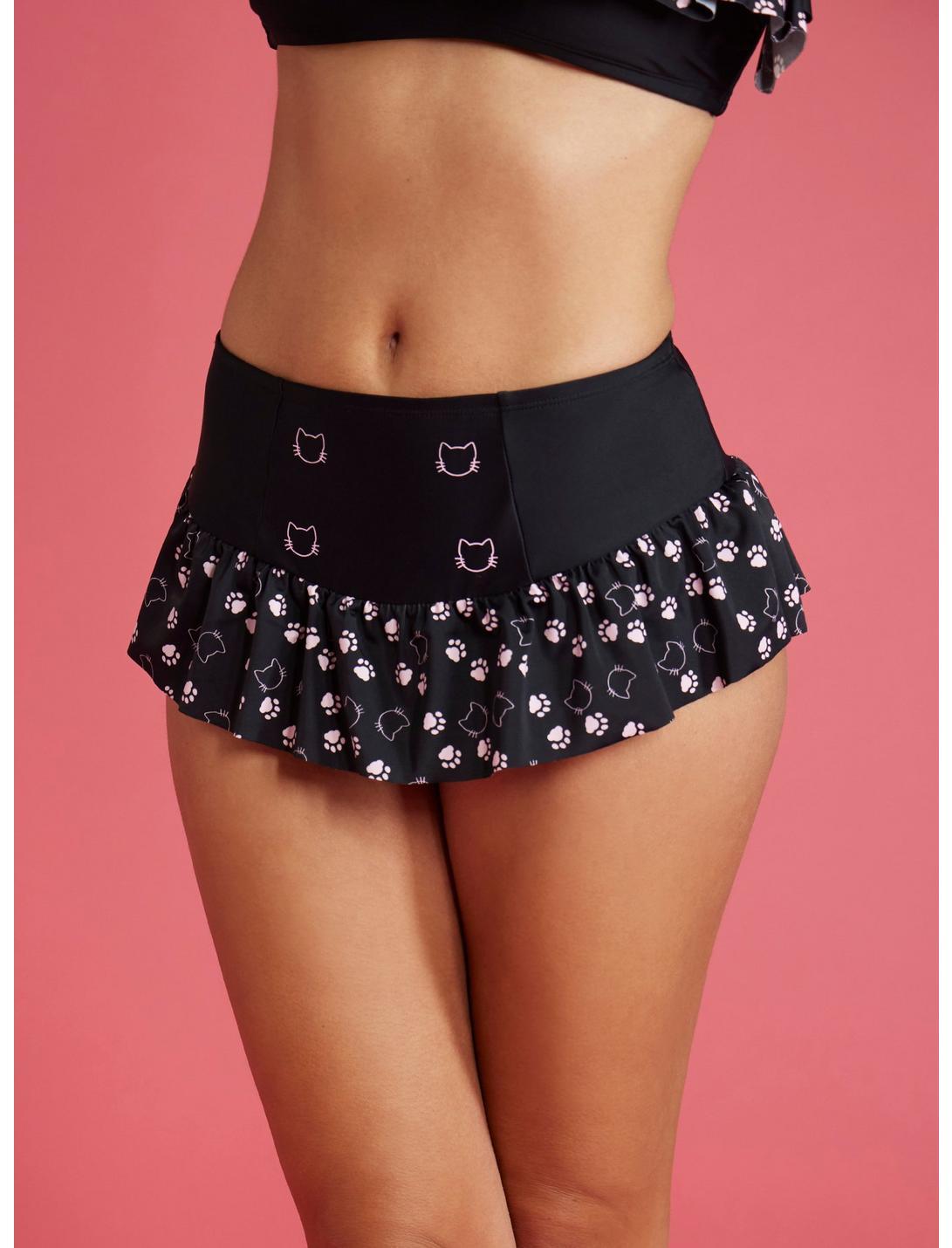 Black Cat Skirted Swim Bottoms Product Image