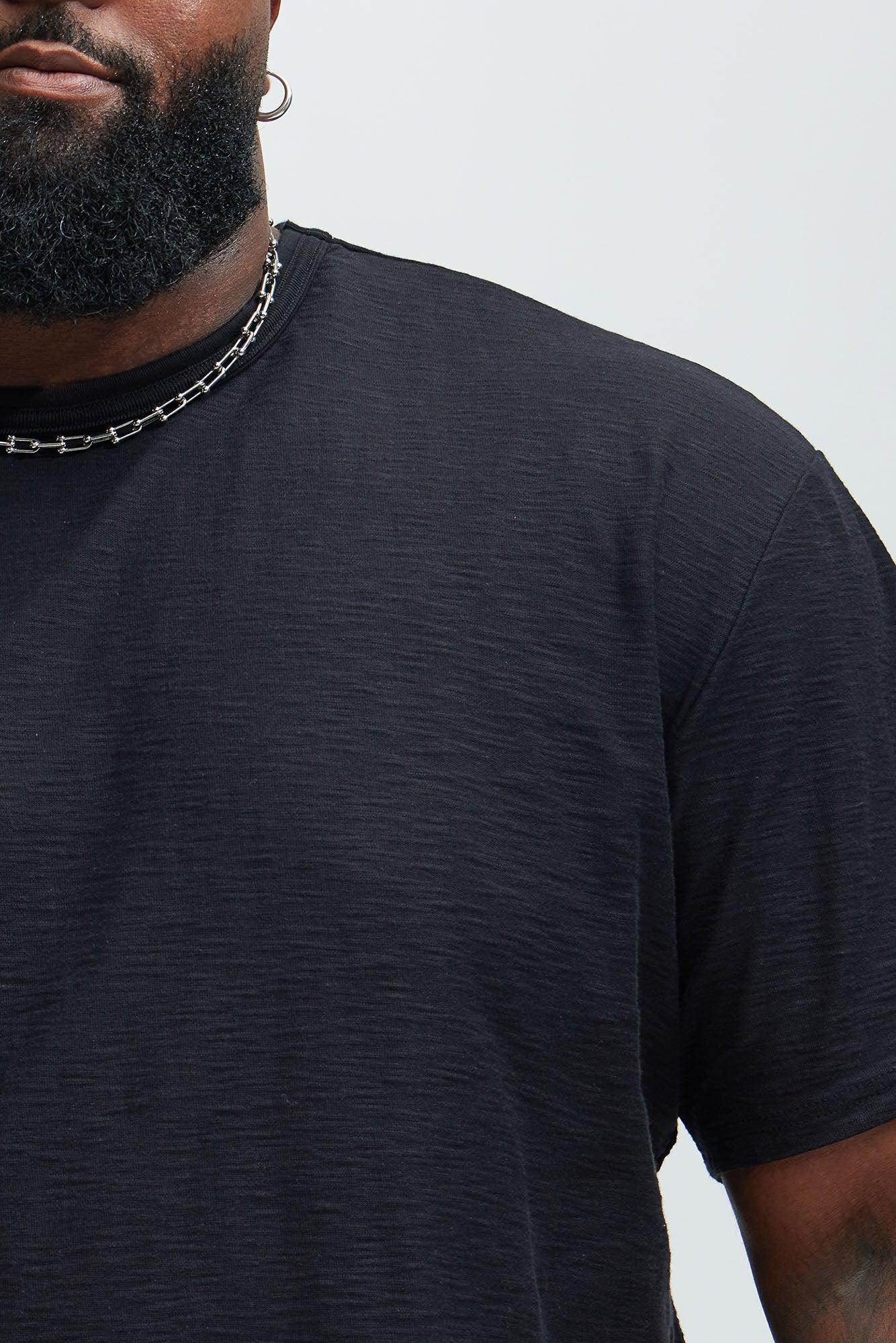 Asher Slub Texture Short Sleeve Tee - Black Product Image