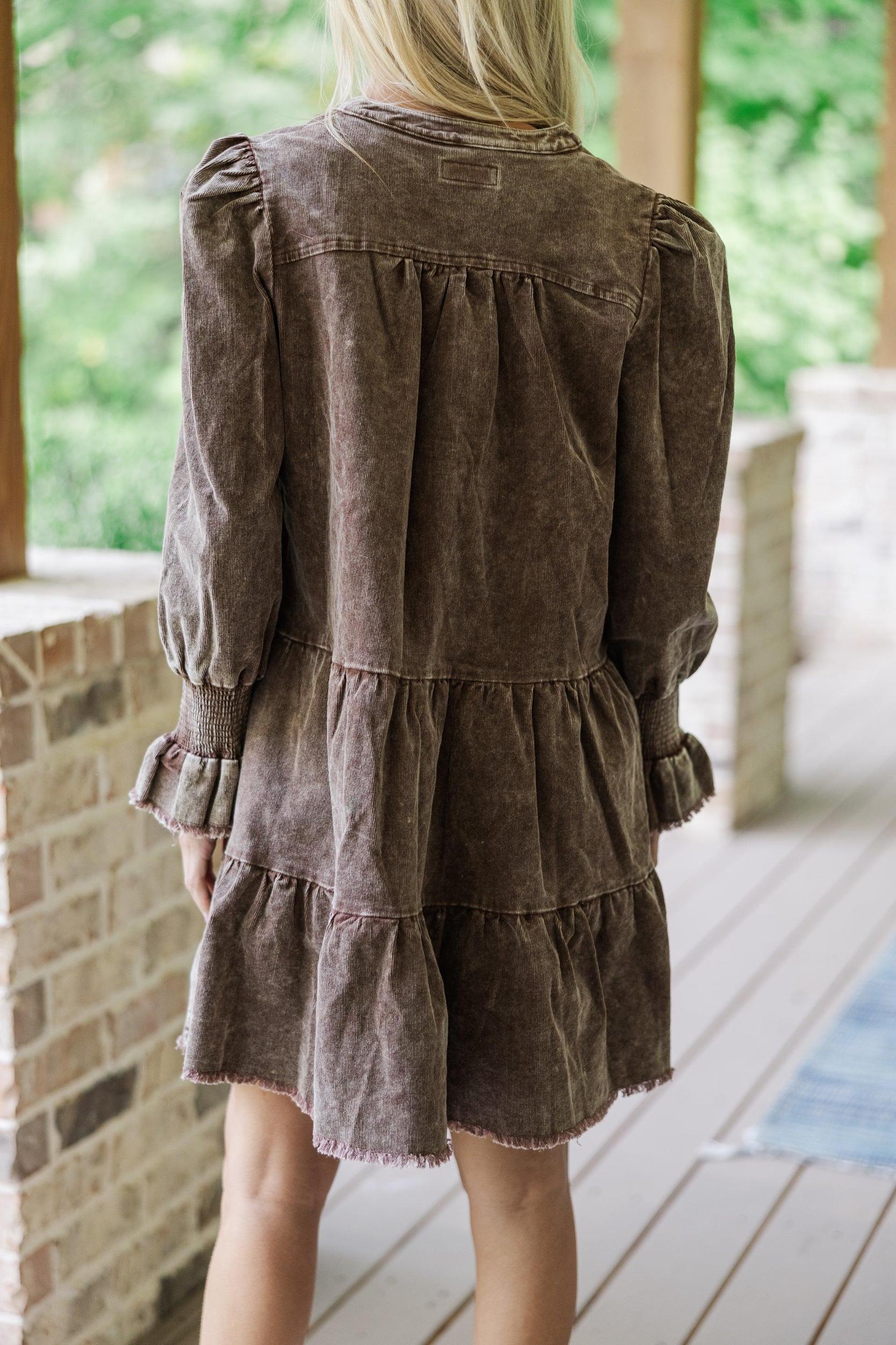 You've Got It Brown Corduroy Dress Female Product Image