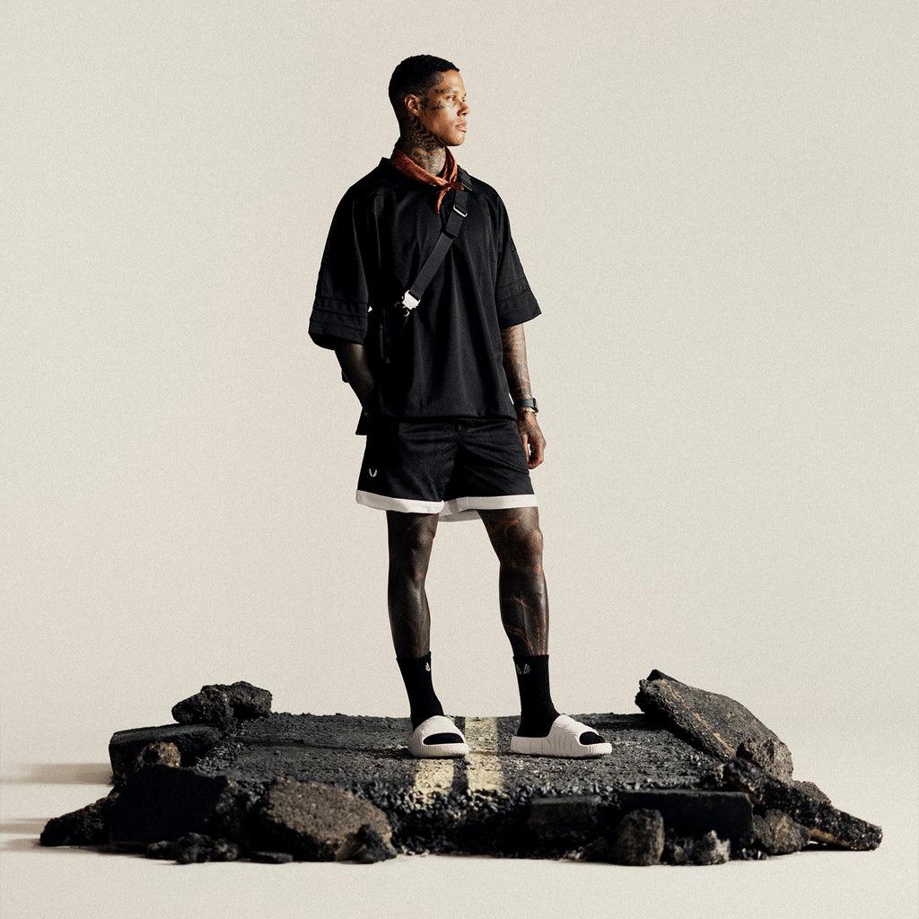 0795. SilverPlus™ Mesh Reversible Short - Black/White Male Product Image