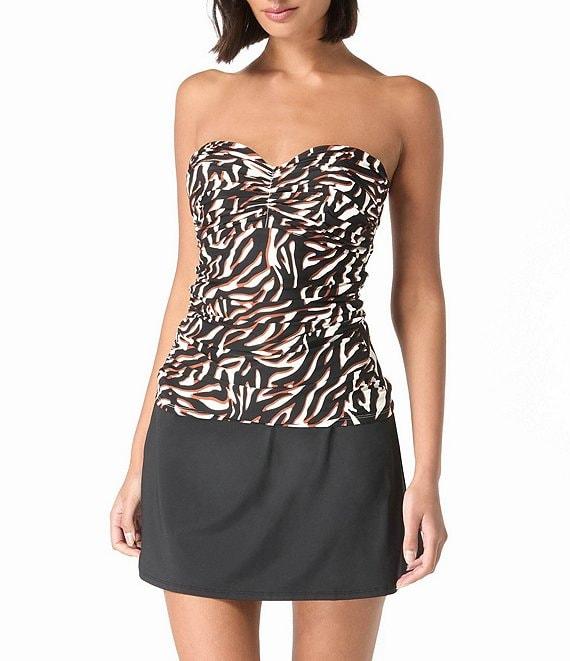 Coco Reef Wild Zebra Charisma Shirred Underwire Bra Tankini Swim Top Product Image