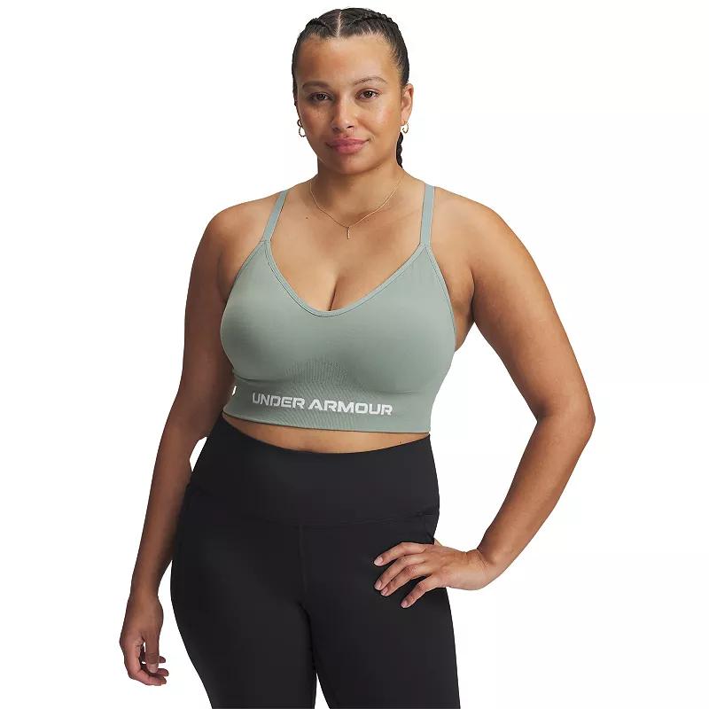 Women's Under Armour Vanish Seamless Low Long Sports Bra, Size: XL, Harbor Blue Product Image