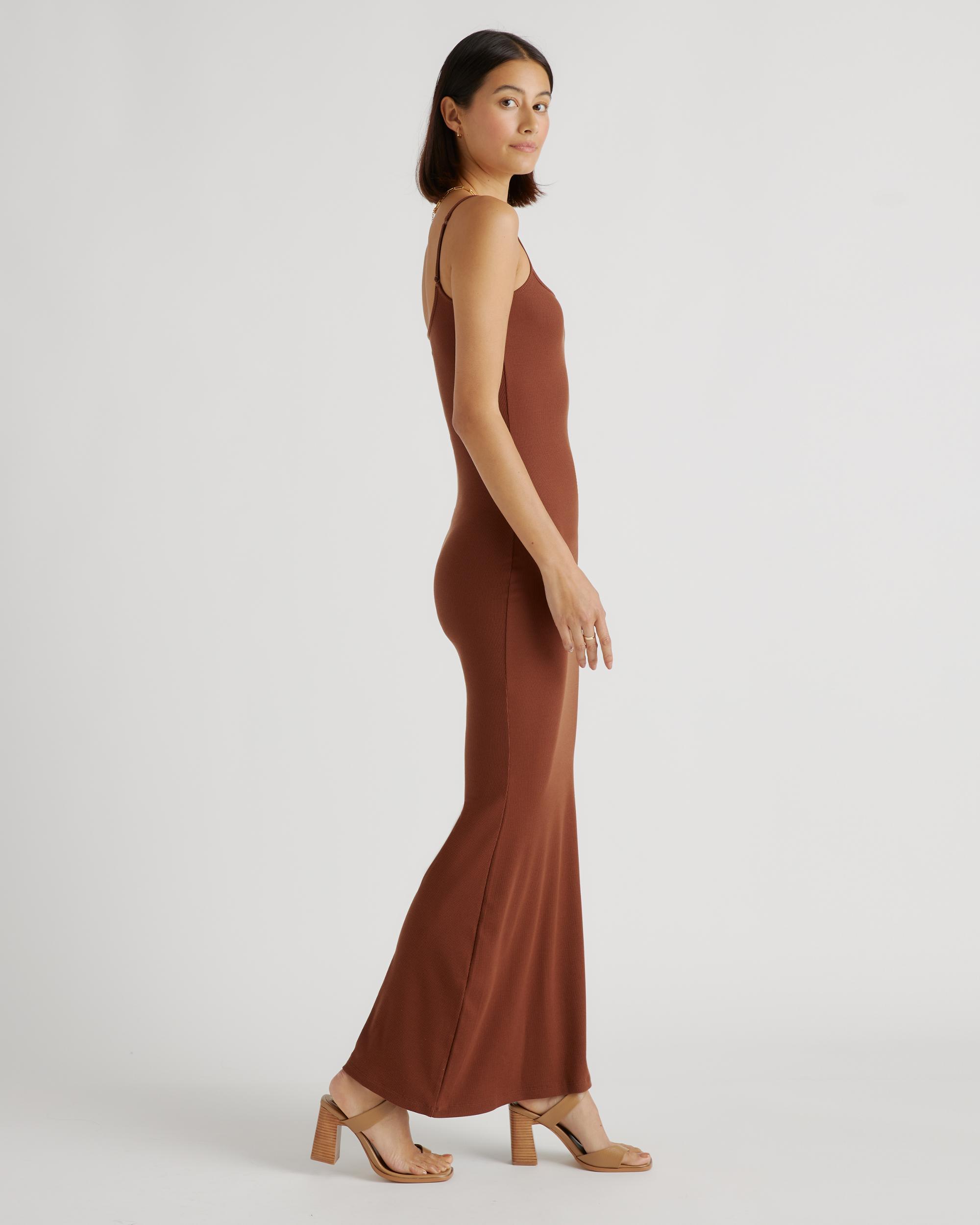 Quince | Women's Tencel Rib Knit Maxi Slip Dress Cotton/Modal Product Image