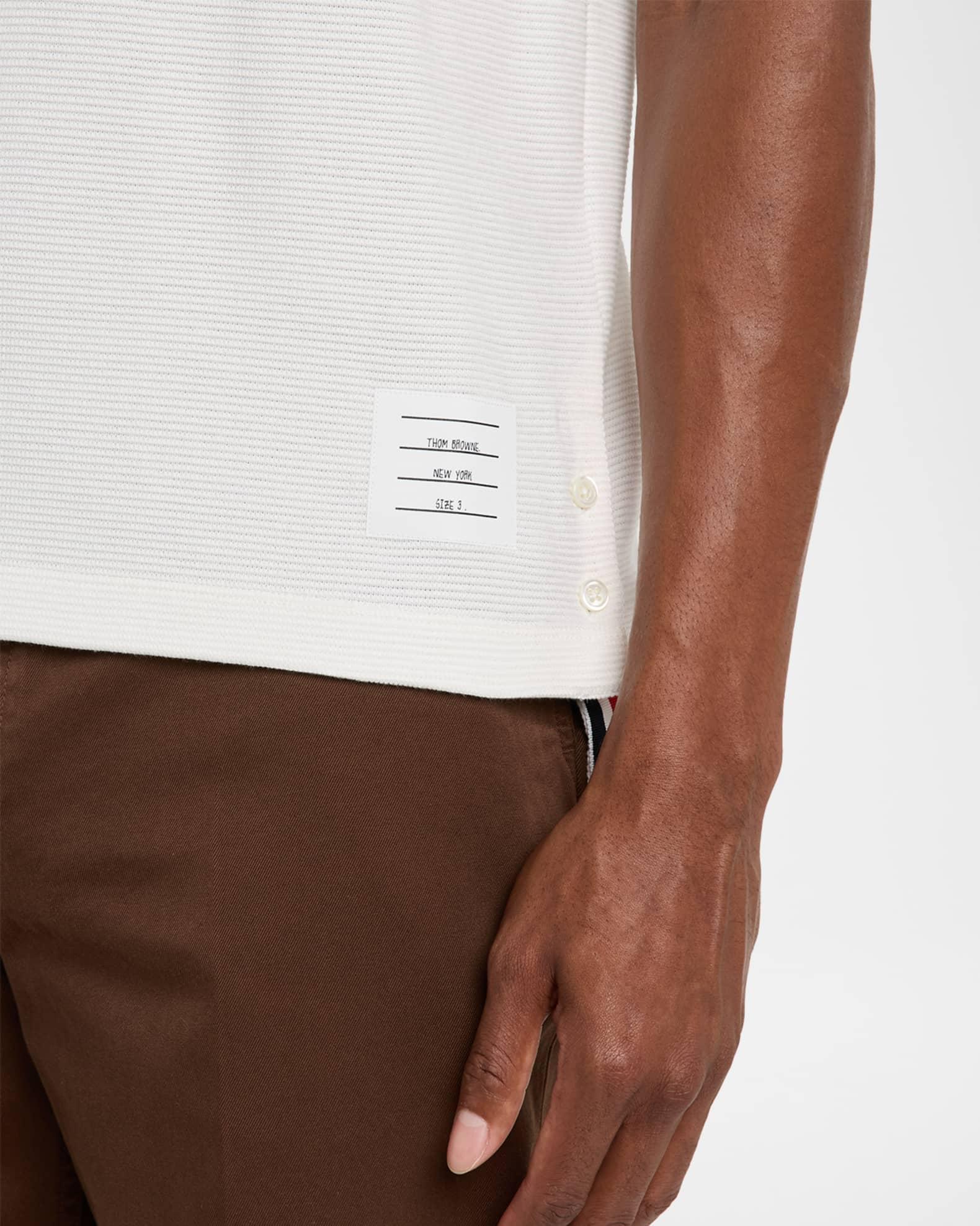 Men's Stripe-Neck Trim Waffle Knit T-Shirt Product Image