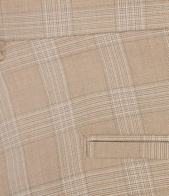 Roundtree & Yorke Travel Smart Flat Front Classic Fit Textured Plaid Dress Pant Product Image