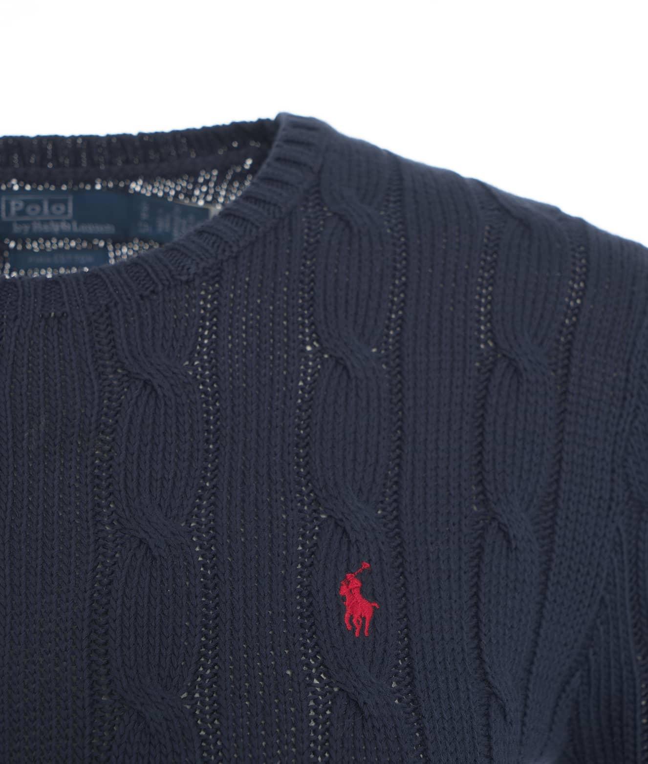 Cable knit sweater with logo embroidery Product Image