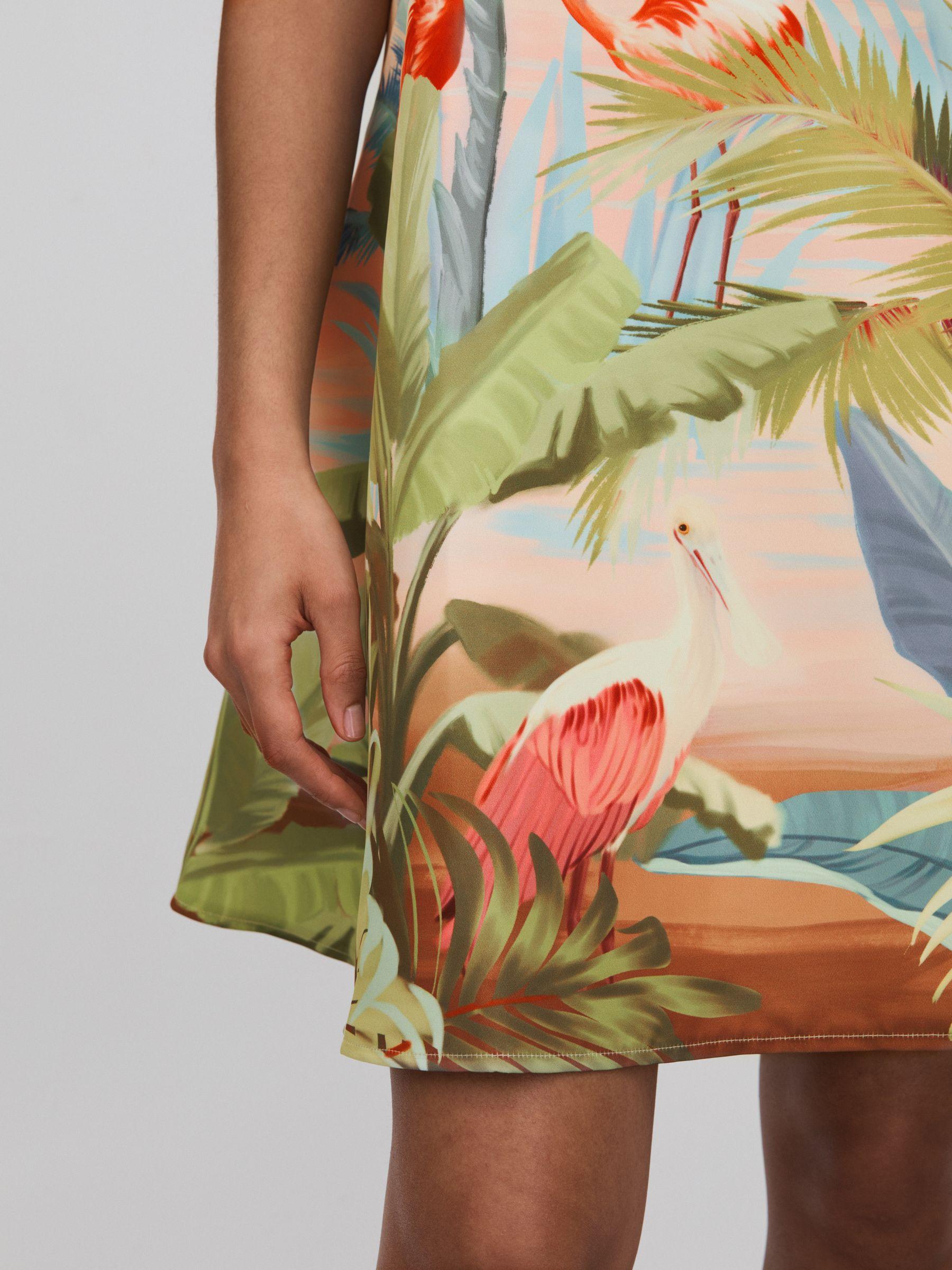 Leo Lin Printed A-Line Mini Dress in Blue Print Product Image