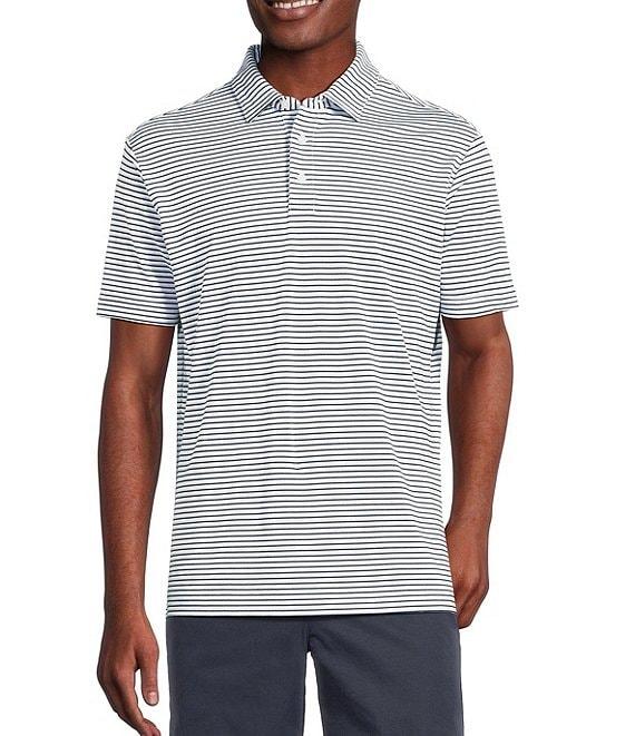 Cremieux Blue Label Performance Stretch Striped Short Sleeve Polo Shirt Product Image