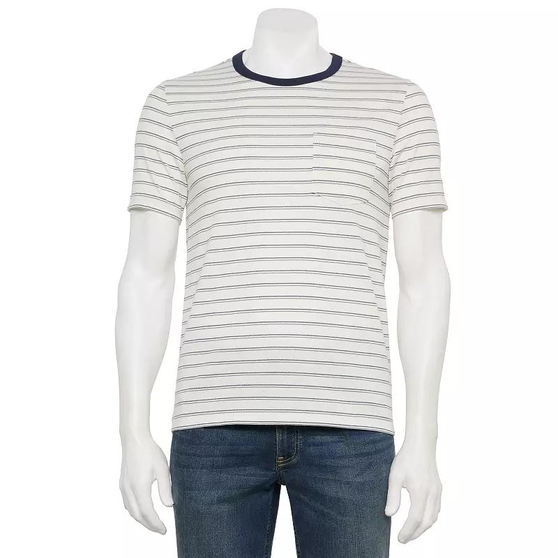 Men's Thomas Sterling Striped Short Sleeve Knit Tee, Size: Large, Blue Stripe Product Image