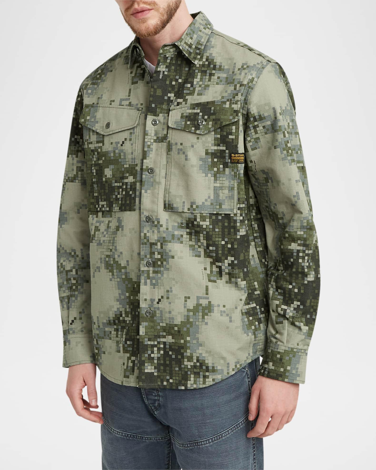 Men's Cargo Pocket Casual Button-Down Shirt Product Image