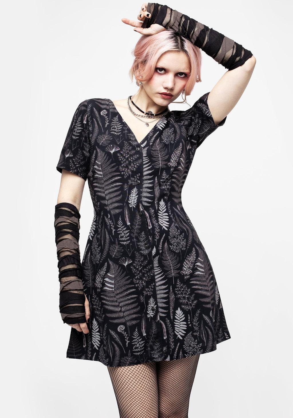 Maidenhair Button Up Mini Dress Product Image