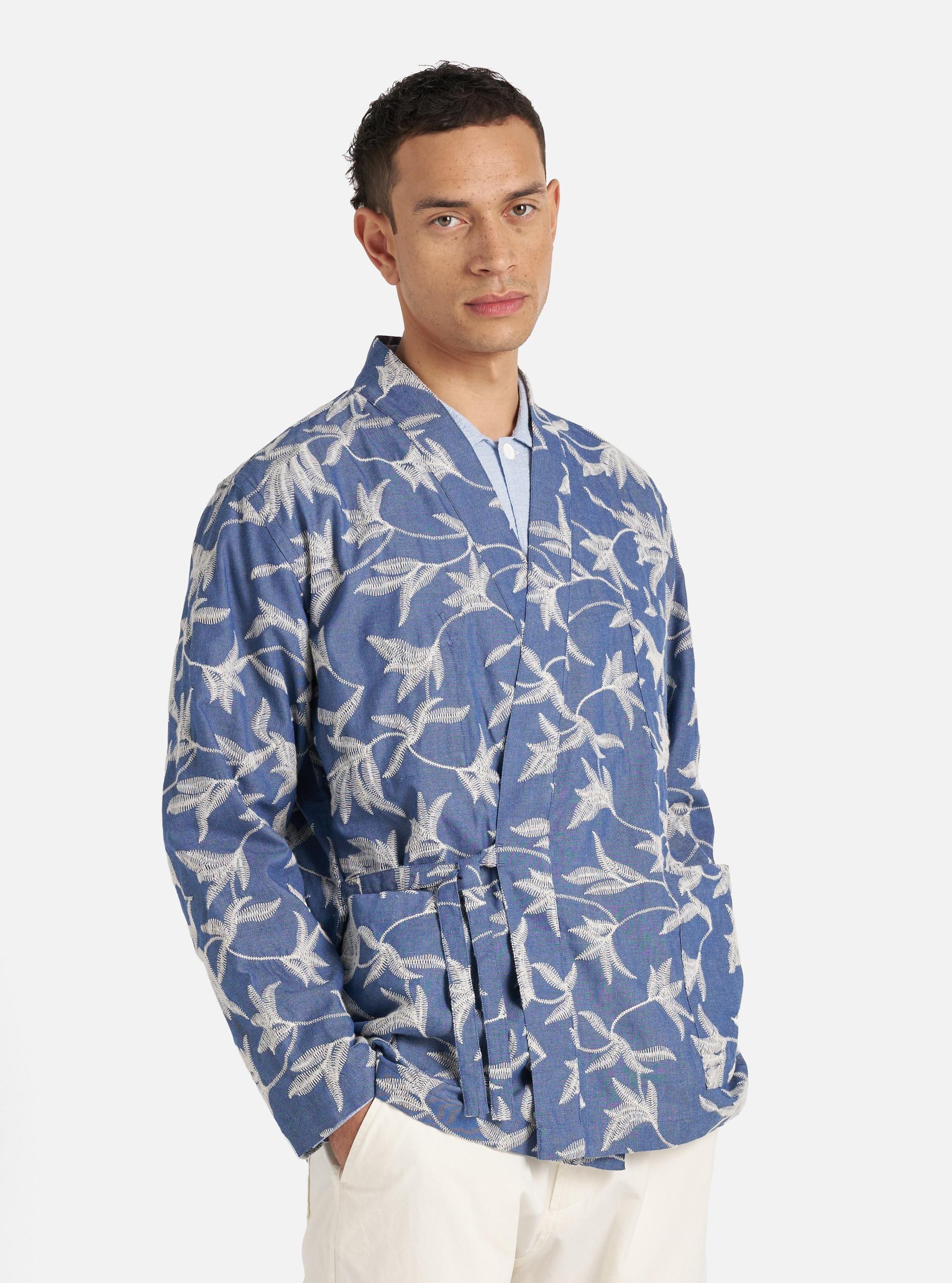 Indigo Summer Jungle Cotton Kyoto Work Jacket Product Image