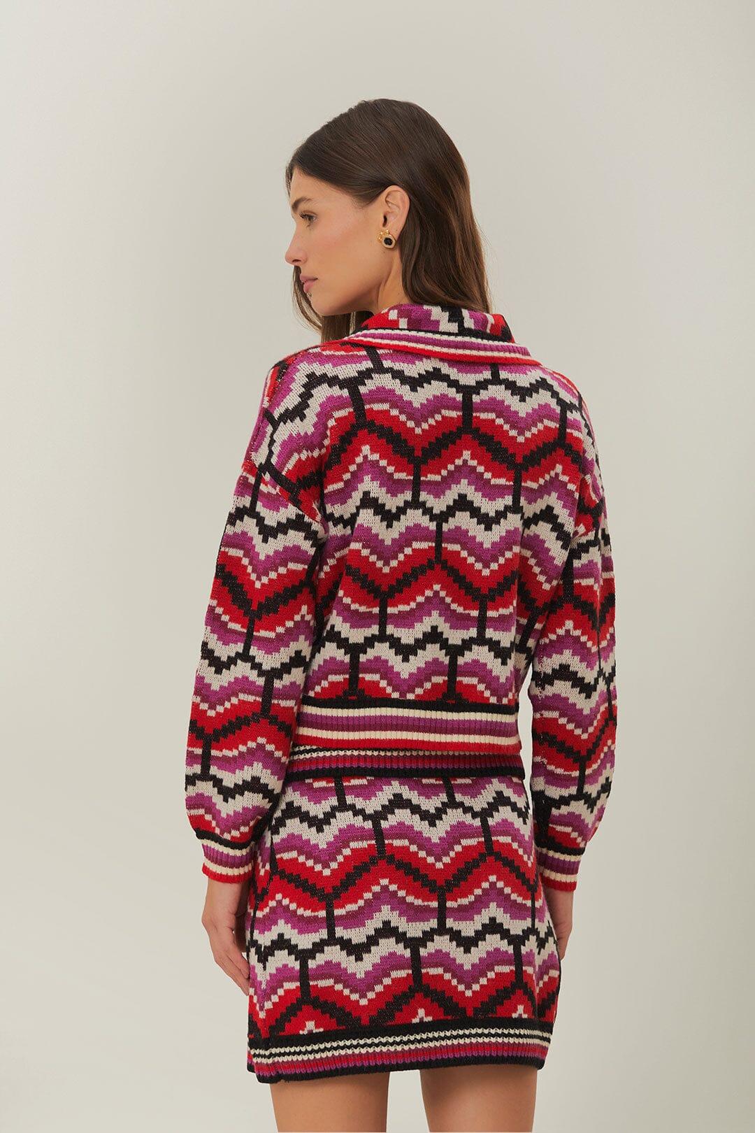 Multicolor Ombre Hearts Knit Skirt Product Image