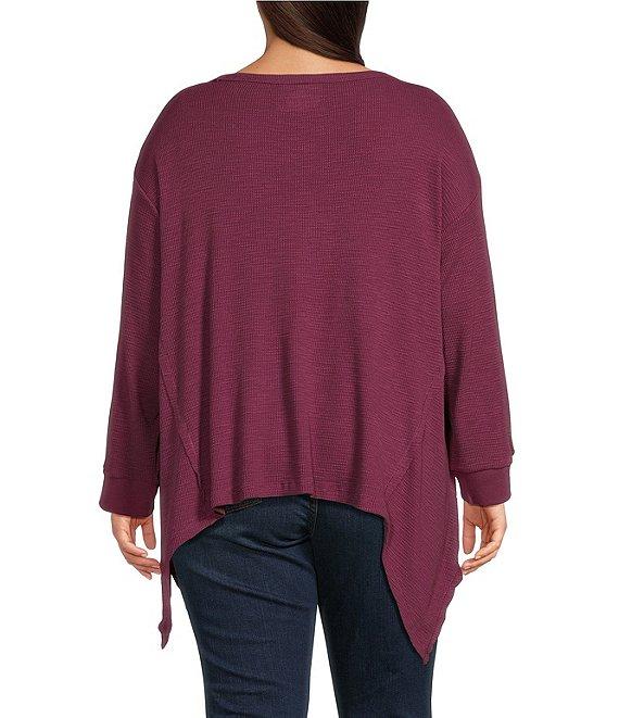 Westbound Plus Size Long Sleeve Crew Neck Asymmetrical Hem Top Product Image