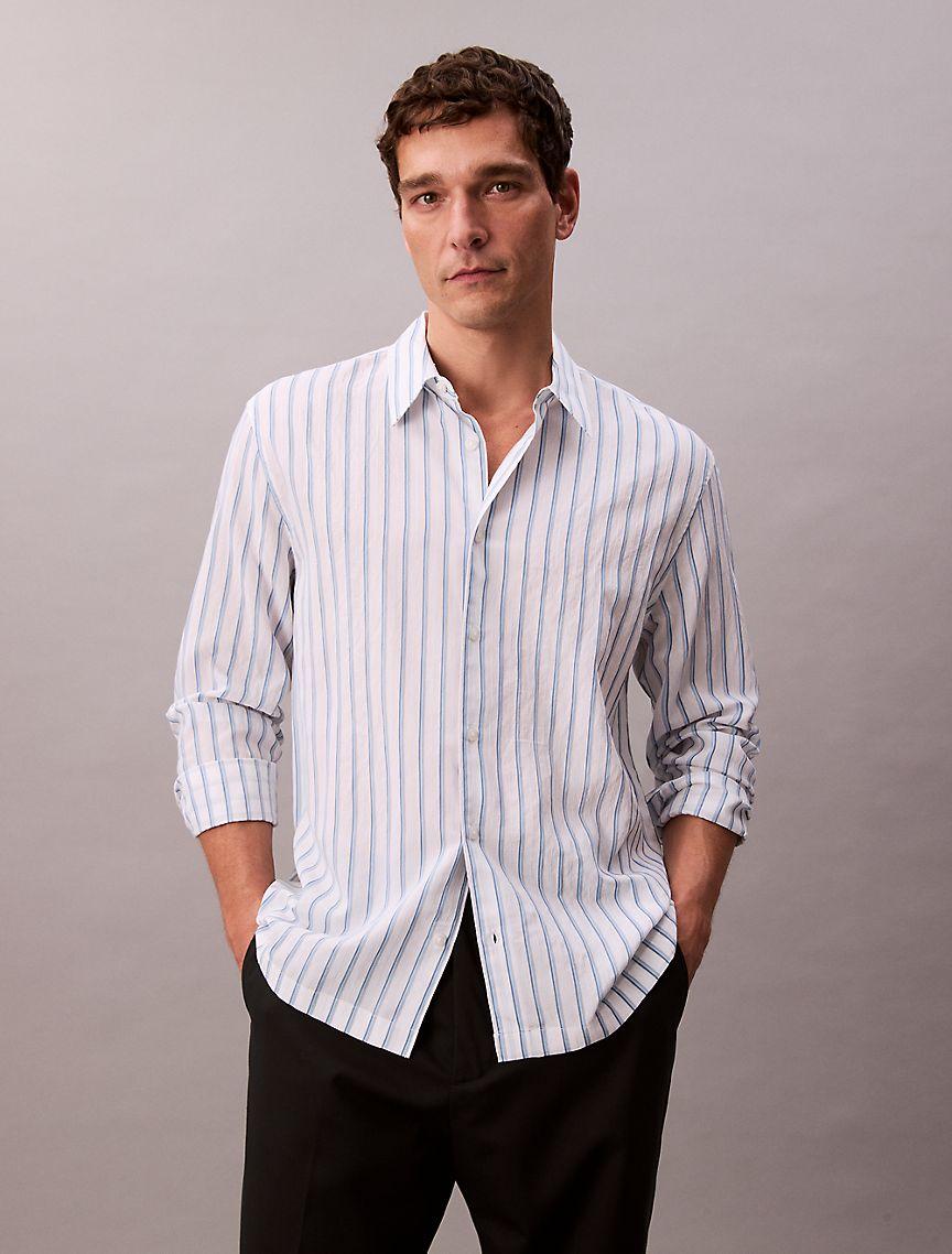 Stripe Relaxed Button-Down Shirt Product Image