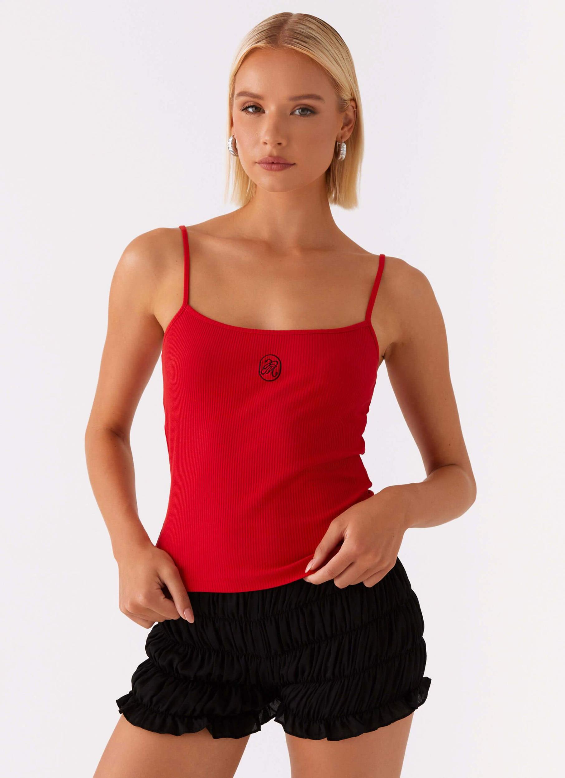 Signature Monogram Cami - Red Product Image