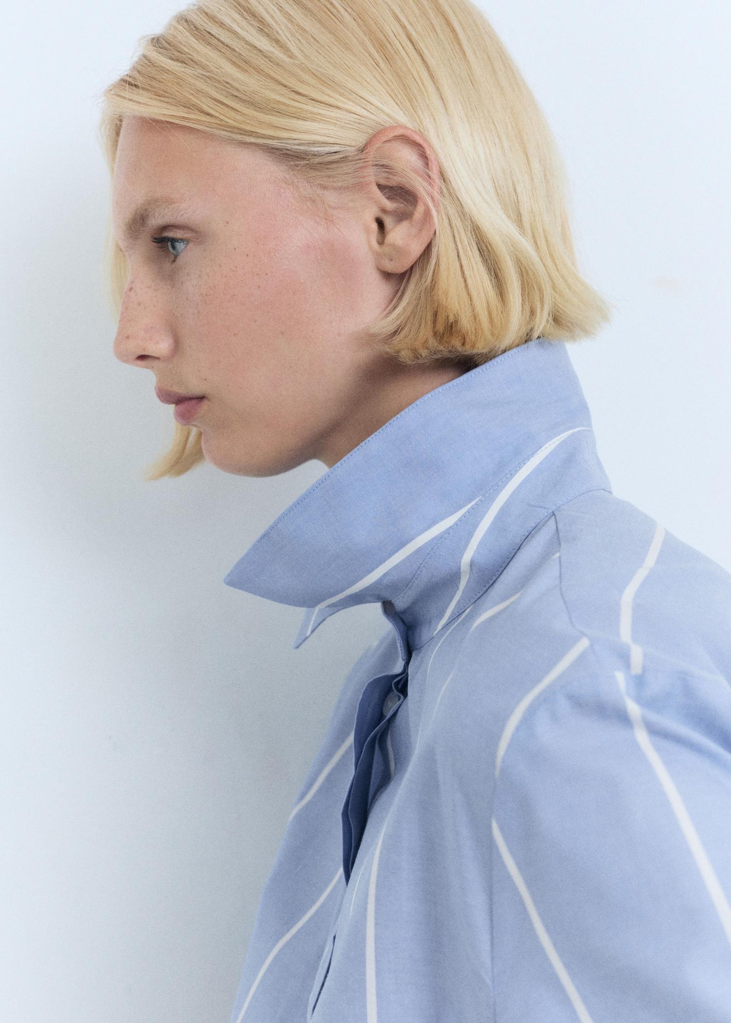 Striped shirt dress with knot - Women | MANGO USA Product Image