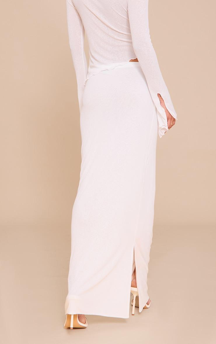 White Burnout Mesh Maxi Skirt Product Image